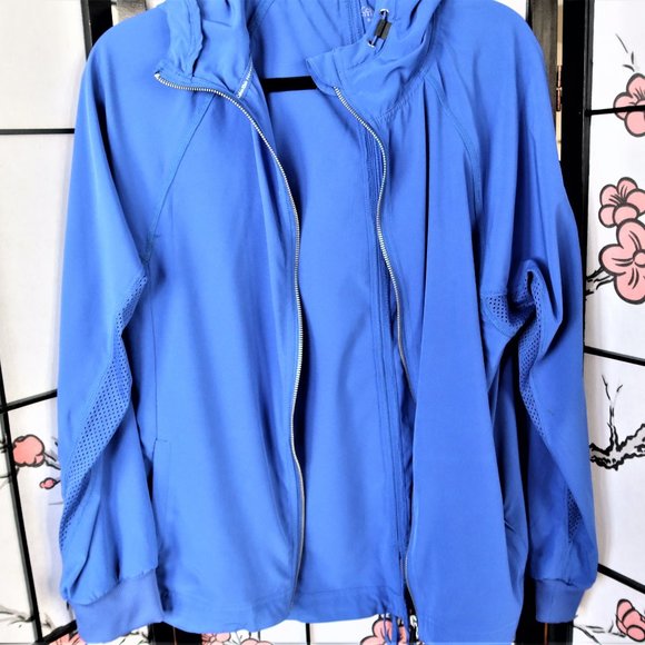 Calvin Klein Performance Quick Dry Blue Zip Up Jacket w/Hood Size Large - Picture 1 of 10